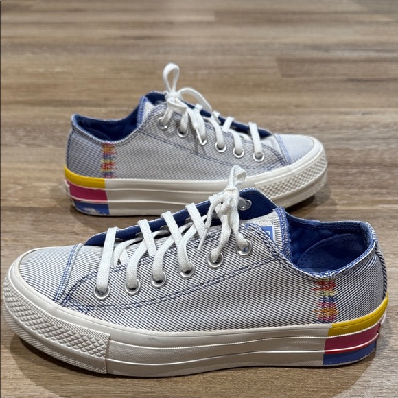 Converse ALL STAR Size 7 Women’s Chuck Taylor Lift Low 'Ranbow - Ozone Blue' - Picture 5 of 13